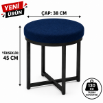 ZİRO TEKLİ PUF TABURE BENCH MAKYAJ SANDALYESİ SİYAH AYAK - Görsel 4