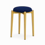 ZÜMRA TEKLİ PUF TABURE BENCH MAKYAJ SANDALYESİ GOLD AYAK - Görsel 2